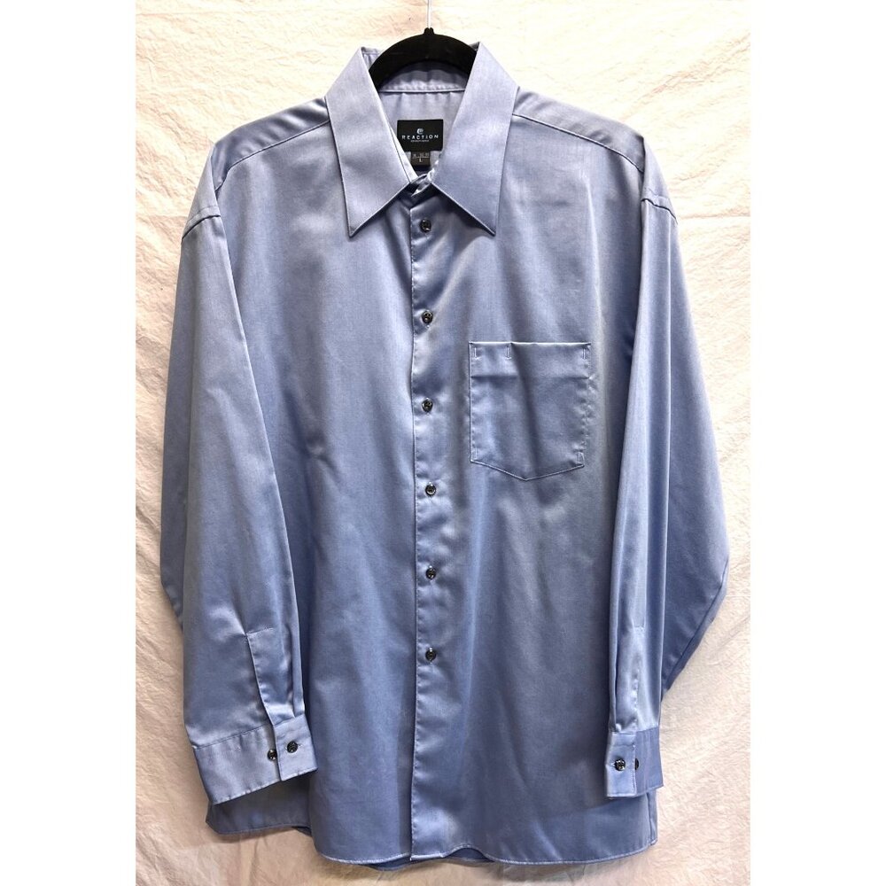 Kenneth Cole Mens Long Sleeve Powder Blue Button down Shirt Large (16) 32-33